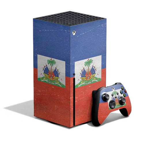 Haiti Flag Distressed Xbox Series X Skins